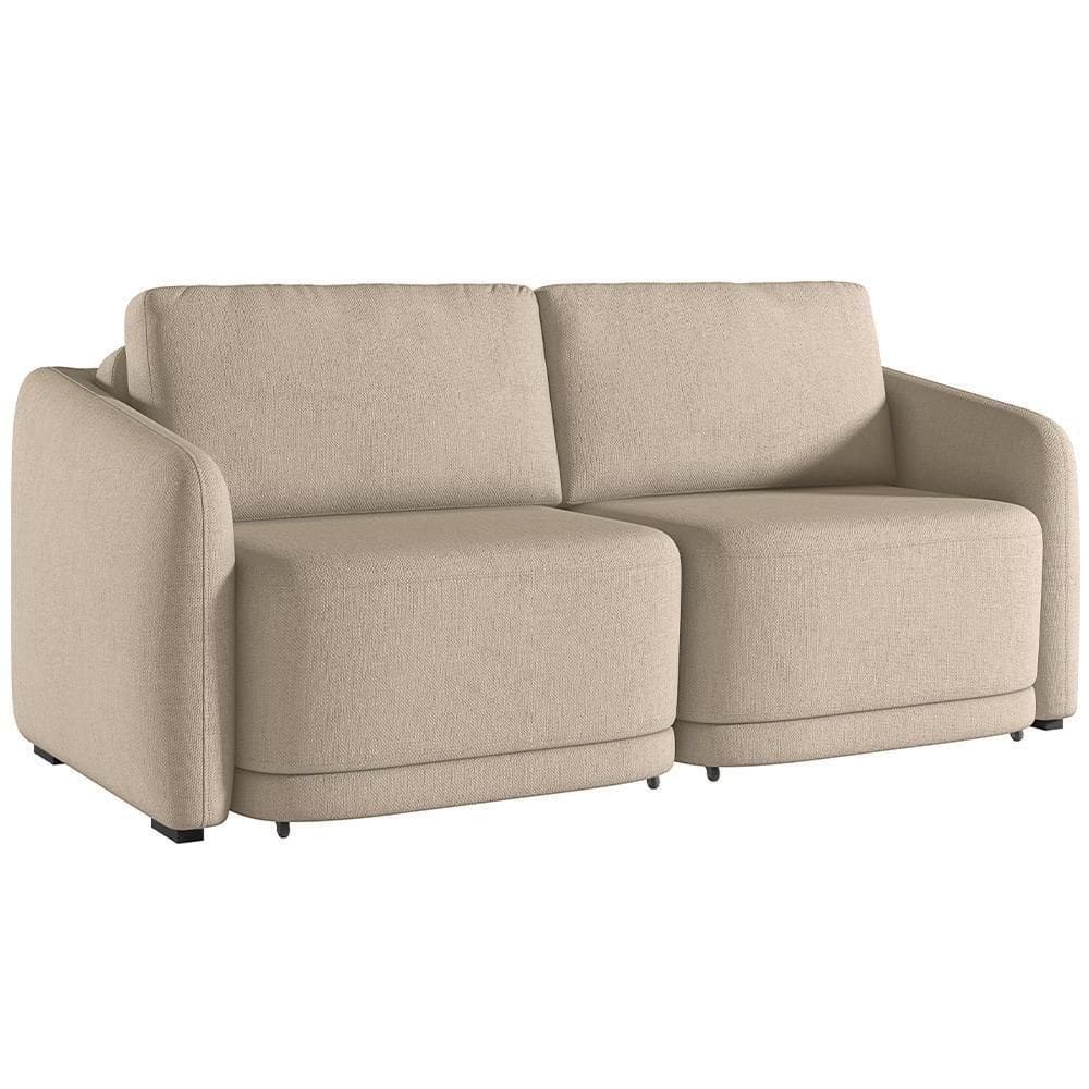 Sofá Cama Para Sala De Estar 2 Lugares 176cm Montserrat K01 Linho Bege - Lyam Decor