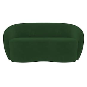 Sofá 2 Lugares Living Orgânico Sala De Estar 160cm Garbin K04 Veludo Verde - Mpozenato