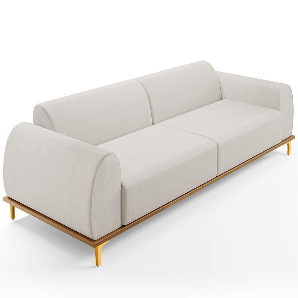 Sofá 03 Lugares Para Sala De Estar Kiev 230 Cm Cru C-443