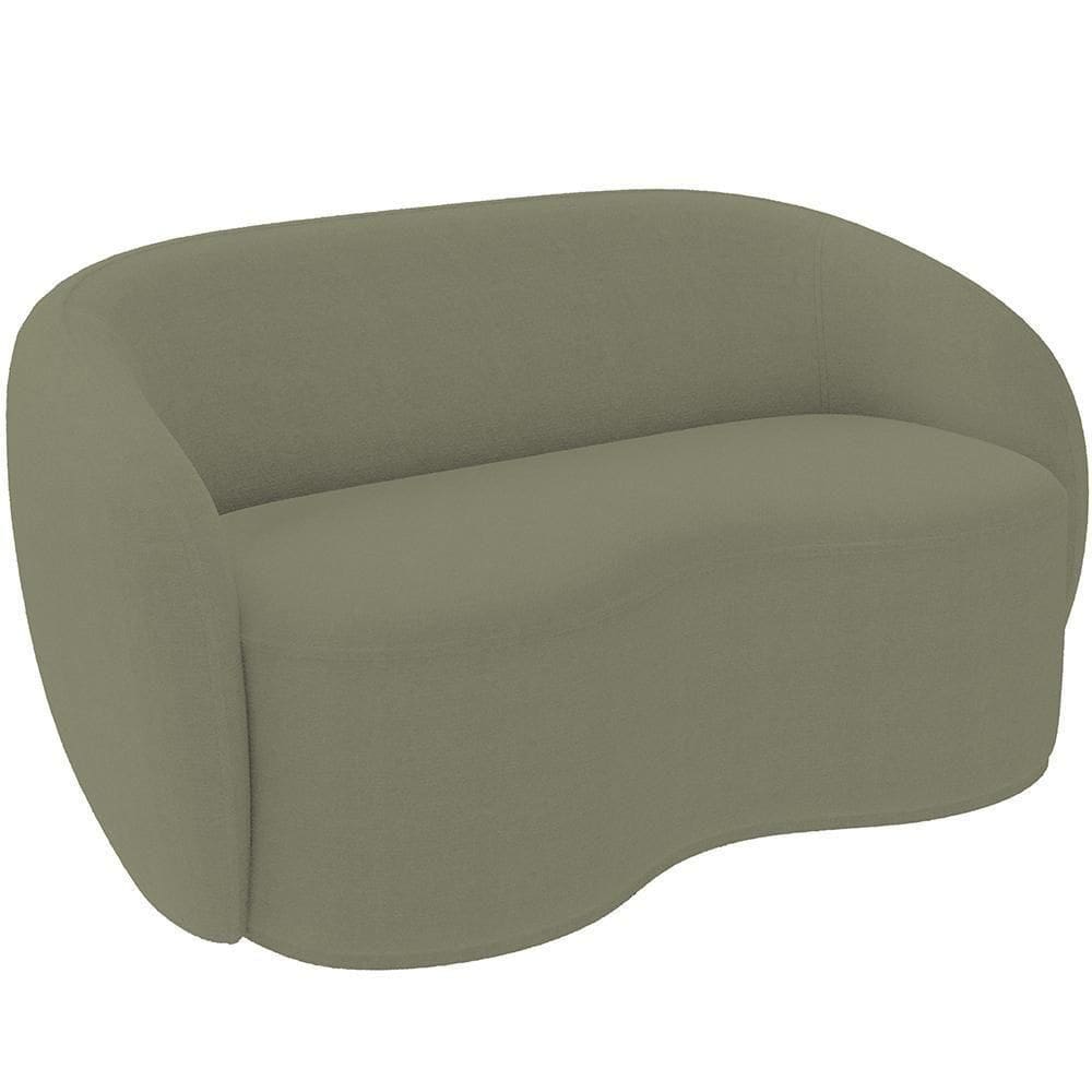 Sofá 3 Lugares 180cm Sala De Estar Living Oscar K01 Bouclê Verde