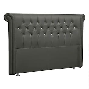 Cabeceira Solteiro Brescia P04 90 Cm Suede Cinza Escuro