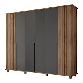 Guarda Roupa Com 6 Portas Varese Cinamomo Grafite