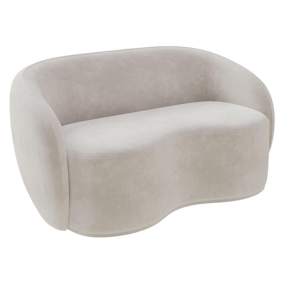 Sofá 3 Lugares Living Orgânico Sala De Estar 180cm Garbin K04 Veludo Bege - Mpozenato