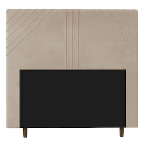 Cabeceira Cama Box Solteiro Lisboa 90Cm Suede Bege - Abmaza