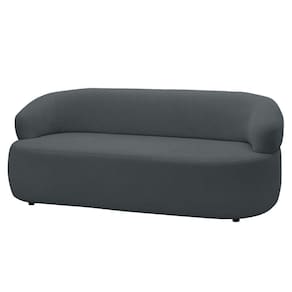 Sofá 2 Lugares Living Orgânico Sala De Estar 140cm Conka F05 Veludo Grafite Mpozenato