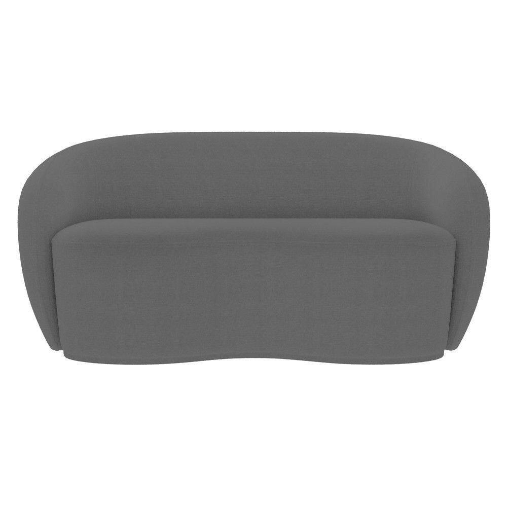 Sofá 2 Lugares Living Orgânico Sala De Estar 160cm Garbin K04 Bouclê Cinza - Mpozenato