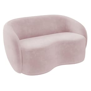 Sofá 2 Lugares Living Orgânico Sala De Estar 160cm Garbin K04 Veludo Rosê - Mpozenato