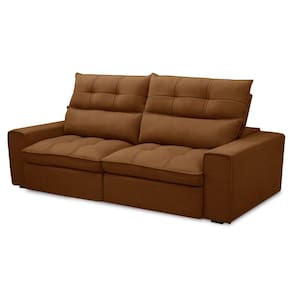 Sofá Retrátil Reclinável 3 Lugares 230cm Damy F05 Veludo Terracota
