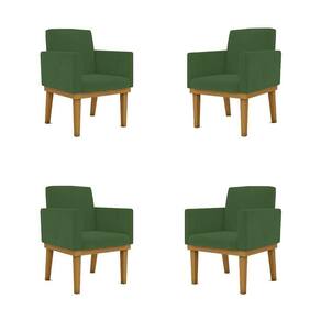 Kit 4 Cadeiras Reforçada Escritório Poltrona verde