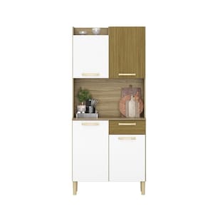 Armário De Cozinha 4 Portas Gen Detalhe Ripado Freijo/supremo Kits Paraná