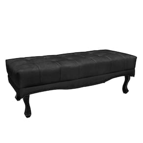 Recamier Decorativo 140cm Loewe Suede Pés De Madeira Preto