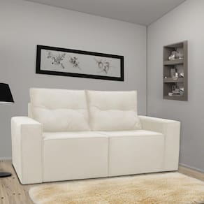 Sofá 2 Lugares Onix 1,80m Para Sala Confortavel Sued Herrero Cor:bege