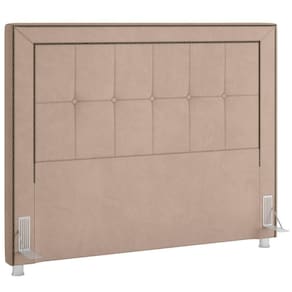 Cabeceira Cama Box Casal King 195cm P05 Atenas Veludo Bege