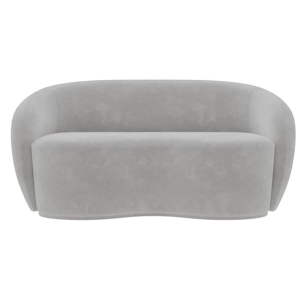 Sofá 2 Lugares Living Orgânico Sala De Estar 160cm Garbin K04 Veludo Cinza - Mpozenato