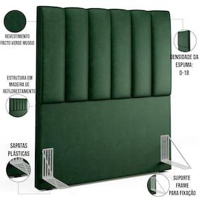 Cabeceira Cama Box Solteiro 100 Cm Facto Verde Musgo