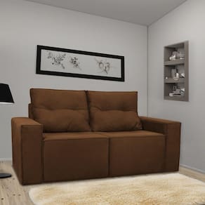 Sofá 2 Lugares Onix 1,80m Para Sala Confortavel Sued Herrero Cor:cobre