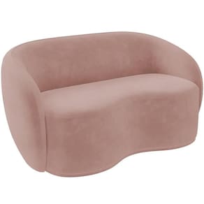 Sofá 3 Lugares 180cm Sala De Estar Living Oscar K01 Veludo Rosê