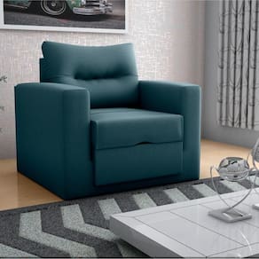 Sofá Cama Para Sala De Estar Dublin Suede Petróleo