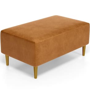 Puff Decorativo Para Sala De Estar Cléo Pés Palito 90 Cm W01 Couríssimo Canela - Lyam Decor