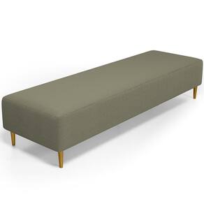Puff Decorativo Bali W01 Pés Palito 190x60cm Bouclê Oliva - Lyam Decor