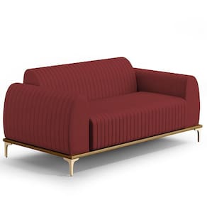 Sofá 2 Lugares Molino 150 Cm Pés D`ouro Marsala C-278