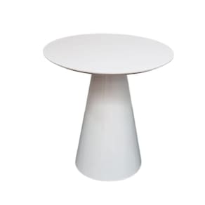 Mesa Lateral Cone Redonda 41 Cm Laqueada Branco