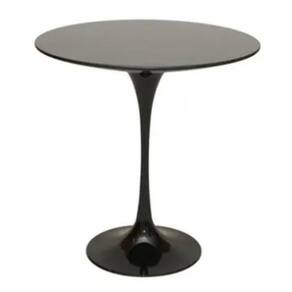 Mesa Lateral Tulipa Saarinen Redonda 41 Cm Laqueada Preto