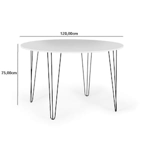 Conj Mesa 120cm Branca Com 4 Cadeiras Eames Eiffel Preto