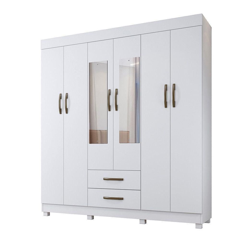 Roupeiro Copacabana 6 Portas Com Espelho Benetil Móveis