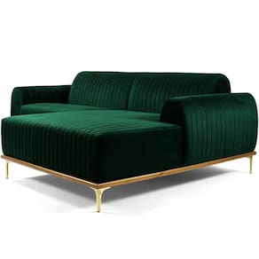 Sofá 4 Lugares Com Chaise Molino 255 Cm Verde Musgo C-303