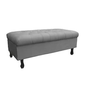 Recamier Puff Bau Bia 120x Suede Cinza - Majú Decor