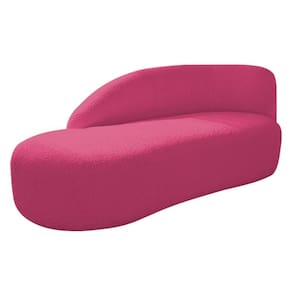 Divã Recamier Curvo Luna 140cm Lado Esquerdo Suede - Adj Decor Cor Pink