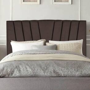 Cabeceira Estofada Bélgica 160cm Queen Size Para Cama Box Quarto Corino Marrom - Gat Magazine
