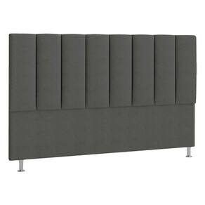 Cabeceira Casal Hannover P04 140 Cm Suede Cinza Escuro