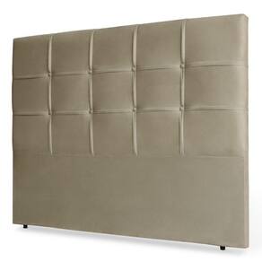Cabeceira Estofada Box Casal King Size 195cm Bege Escuro