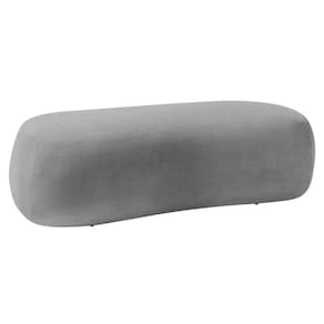 Puff Decorativo Itália 100cm Sala Escritorio Luxo Bouclé - Doce Sonho Móveis Cor Cinza