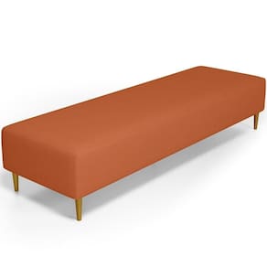 Puff Decorativo Sala De Estar Bali W01 Pés Palito 190x60cm Tecido Terracota - Lyam Decor