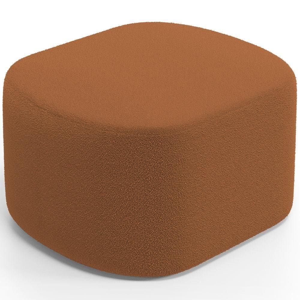 Puff Decorativo Orgânico Para Living Quarto 70cm Doha W01 Bouclê Terracota - Lyam Decor