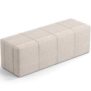 Puff Decorativo Living Sala De Estar 140 Cm Roma W01 Linho Cru -Lyam