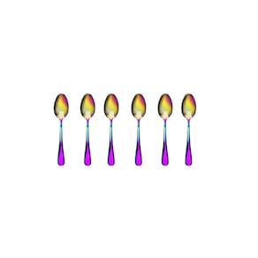 Colher de Cha Furta Cor Aço Inox Colorido Elite Jogo 6un