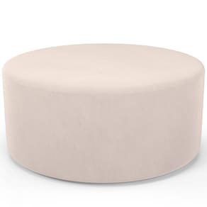 Puff Redondo Orgânico Para Living 90cm Lola W01 Suede Bege - Lyam Decor