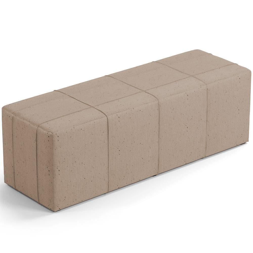 Puff Decorativo Living Sala De Estar 195 Cm Roma W01 Linho Bege Escuro -Lyam