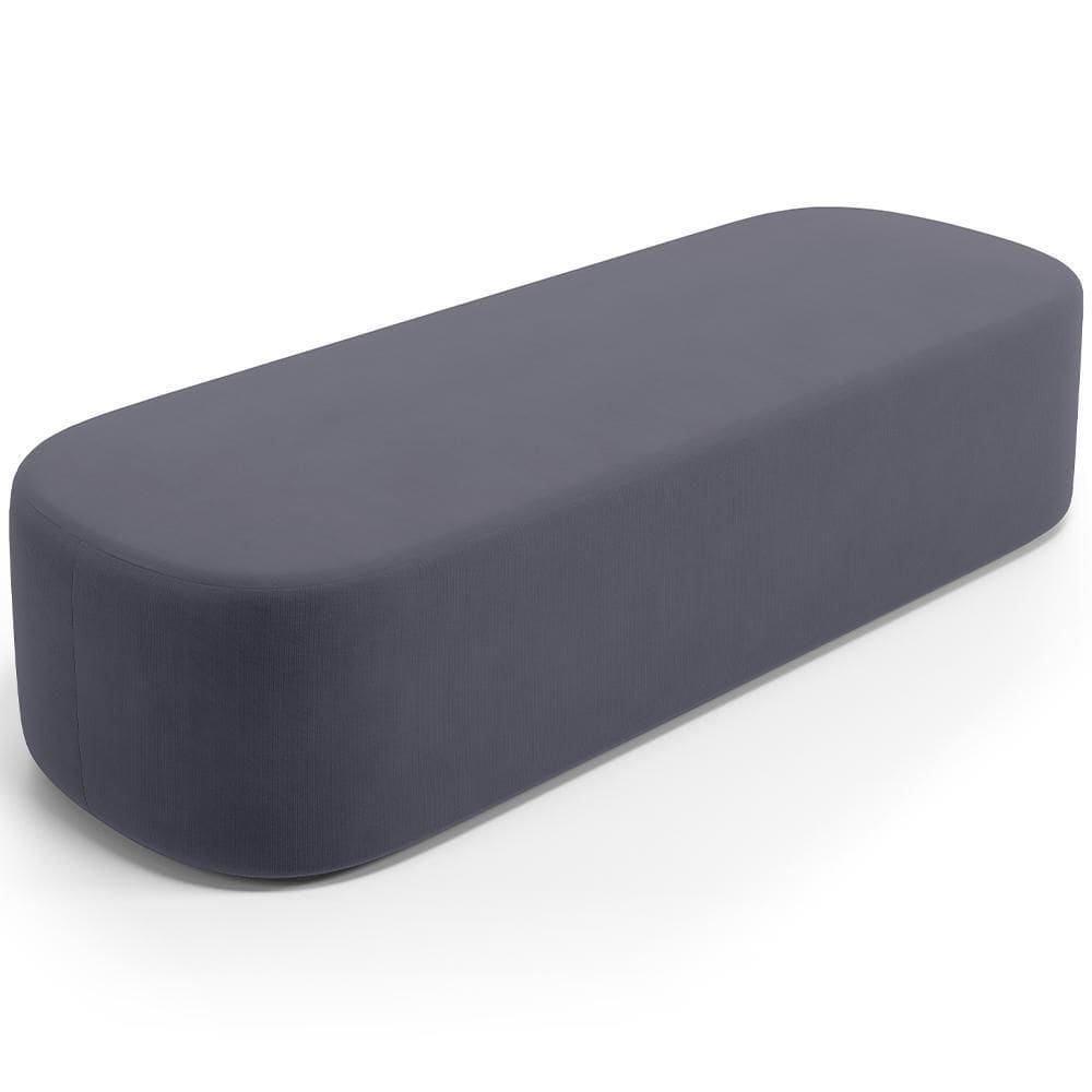 Puff Decorativo Orgânico Para Living Quarto 195cm Doha W01 Suede Cinza - Lyam Decor