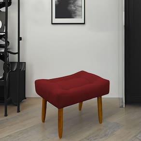 Puff Decorativo Quarto E Sala De Estar Suede Light Herrero Cor:vermelho
