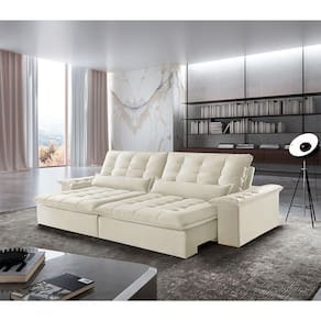 Sofá Victory Linho 02 Módulos De 120cm B25cm Meu Sofá Online A302 Linho Branco
