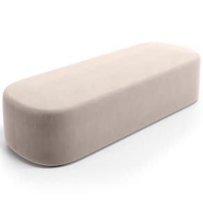 Puff Decorativo Orgânico Para Living Quarto 195cm Doha W01 Suede Bege - Lyam Decor