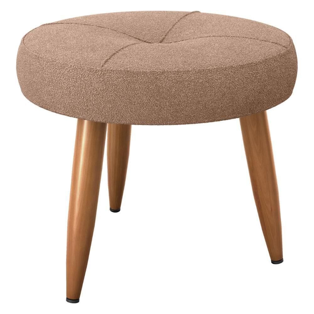 Puff Decorativa Redondo Veneza Boucle Marrom