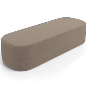 Puff Decorativo Orgânico Para Living Quarto 195cm Doha W01 Bouclê Bege - Lyam Decor