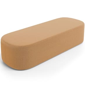 Puff Decorativo Orgânico Para Living Quarto 140cm Doha W01 Bouclê Mostarda - Lyam Decor