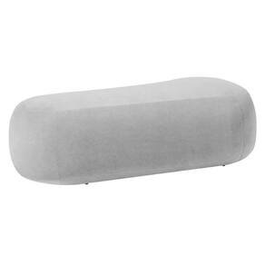 Puff Itália 180cm Sala Escritorio Luxo Linho Cinza